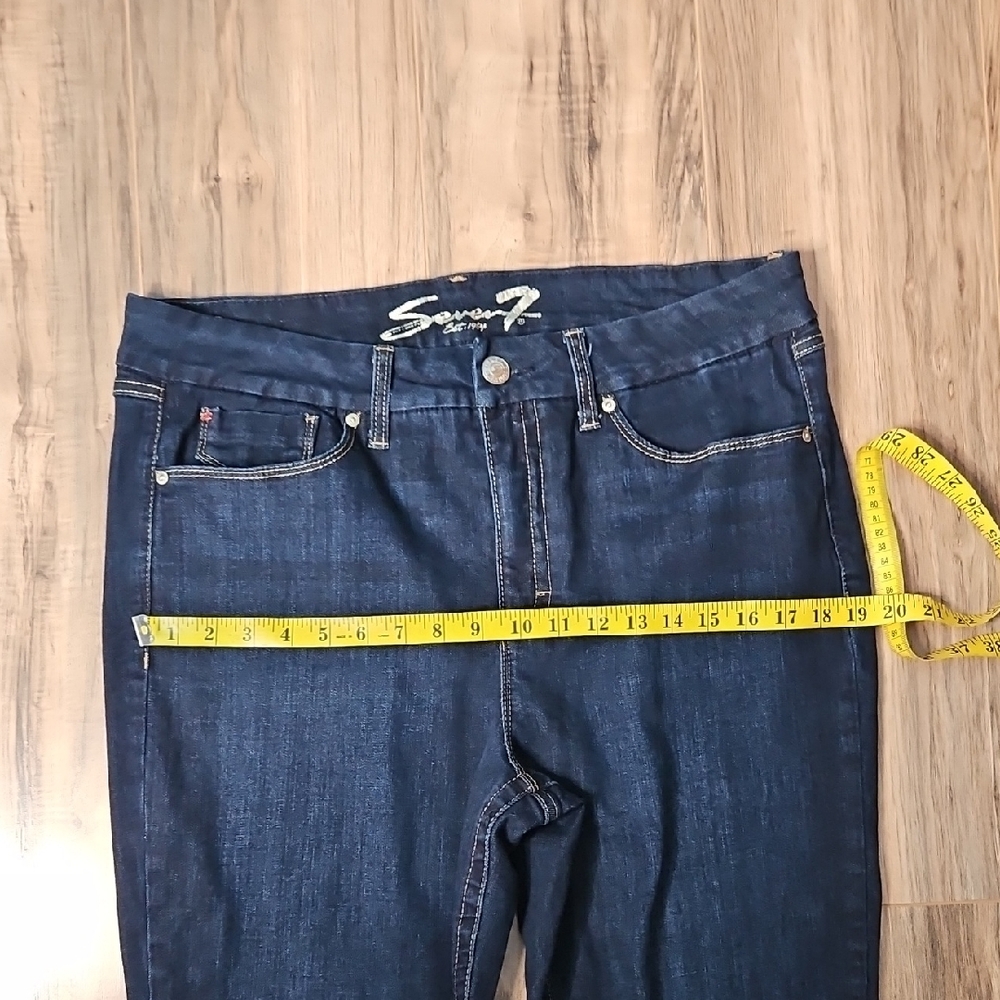 Seven7 Women’s Dark Blue Tummyless High rise Skinny Denim Jeans 16 - Picture 6 of 10